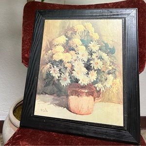 Vintage | Wooden Painted Flowers